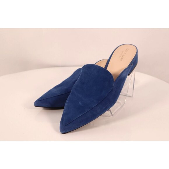 Cole Haan Women's Blue Suede‎ Pointed-Toe Mules Size 9 - Picture 2 of 10